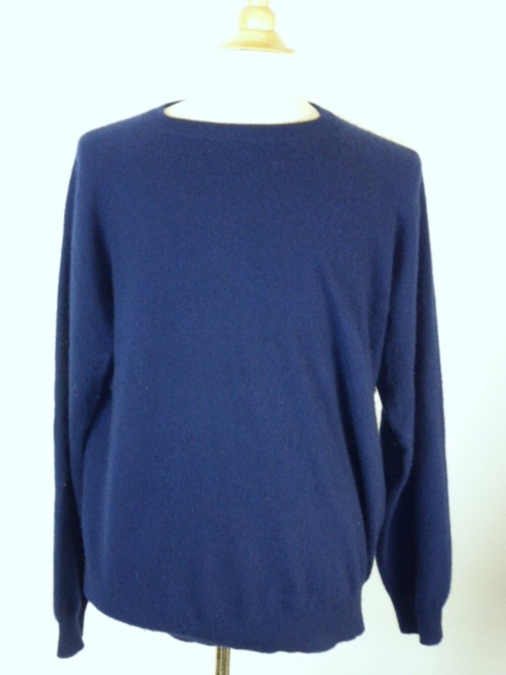 RAFFI navy blue pure 100% CASHMERE CREWNECK SWEATER L i52